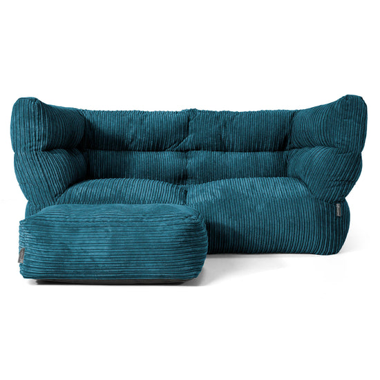 Louis 2-zitsbank Zitzak - Corduroy Teal 02