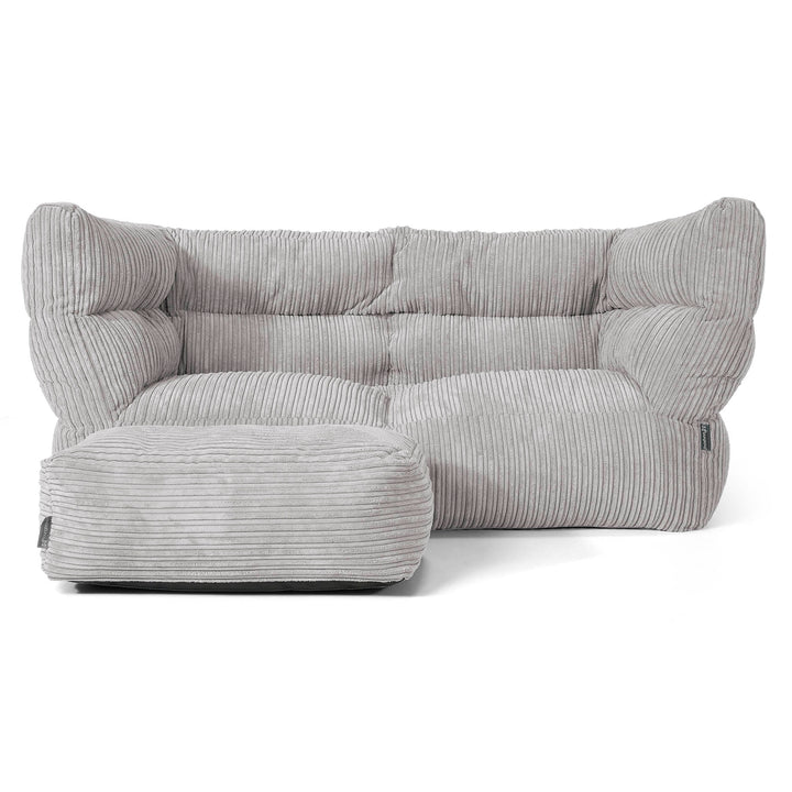 Louis 2-zitsbank Zitzak - Corduroy Zilvergrijs 02