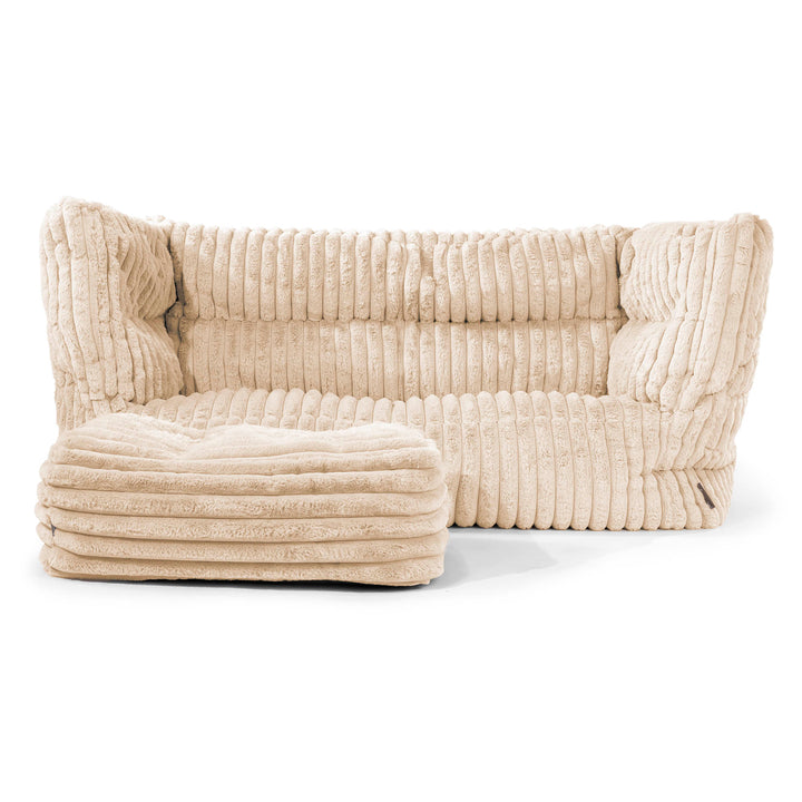 Louis 2-zitsbank Zitzak - Ultra Pluche Corduroy Crème 02