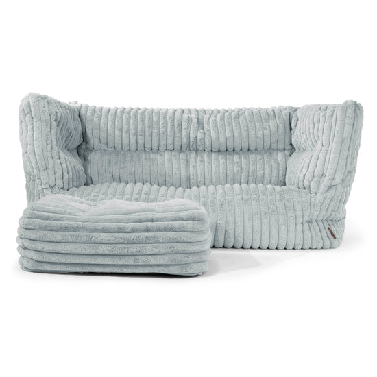 Louis 2-zitsbank Zitzak - Ultra Pluche Corduroy Eendenei Blauw 02