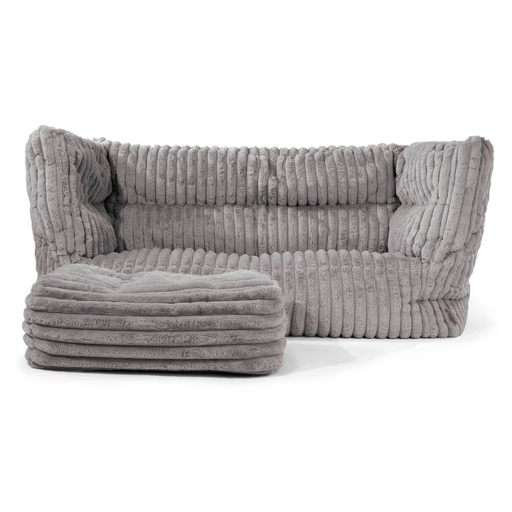 Louis 2-zitsbank Zitzak - Ultra Pluche Corduroy Grijs 02
