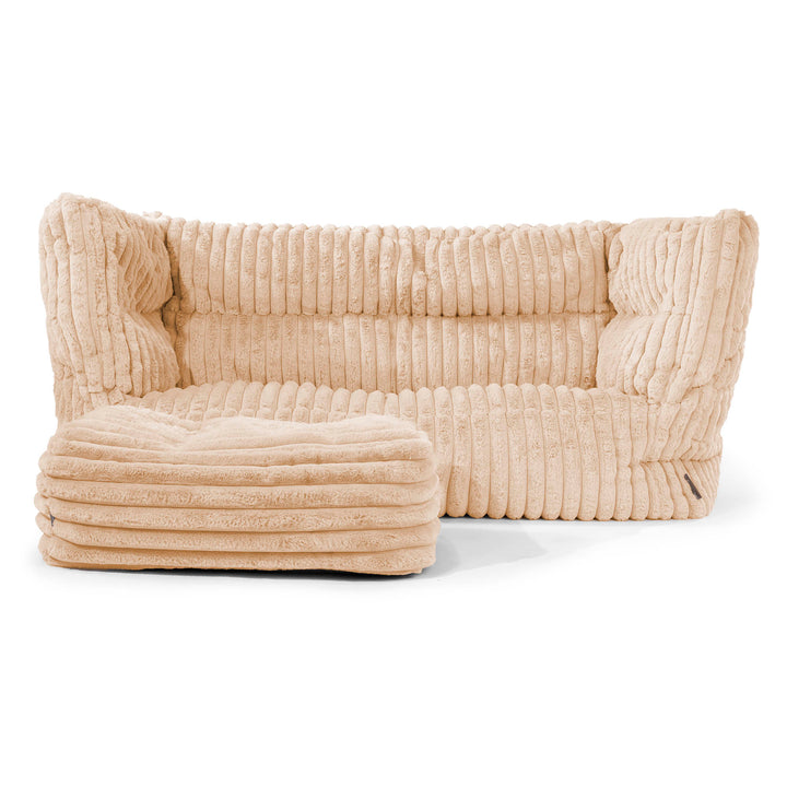 Louis 2-zitsbank Zitzak - Ultra Pluche Corduroy Perzik 02