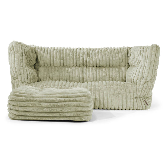 Louis 2-zitsbank Zitzak - Ultra Pluche Corduroy Saliegroen 02