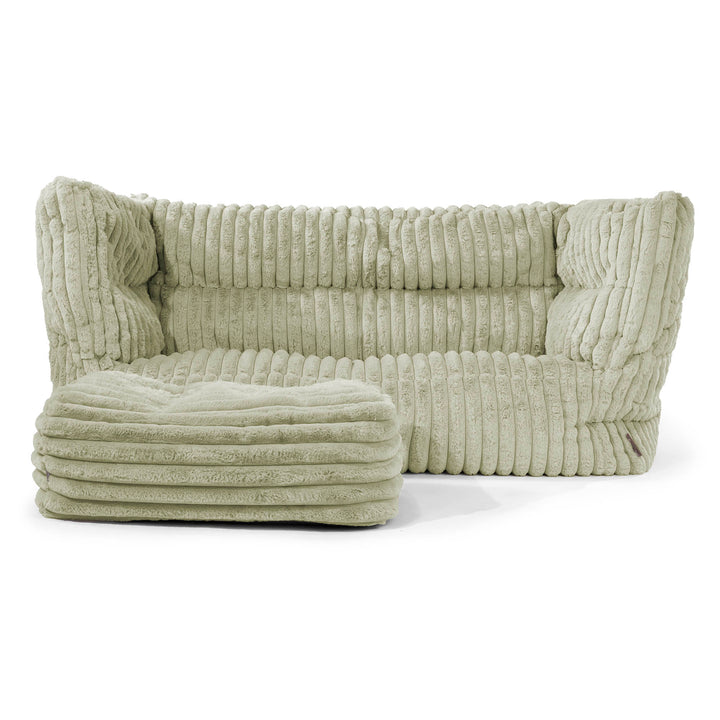 Louis 2-zitsbank Zitzak - Ultra Pluche Corduroy Saliegroen 02