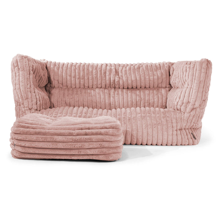 Louis 2-zitsbank Zitzak - Ultra Pluche Corduroy Stoffig Roze 02