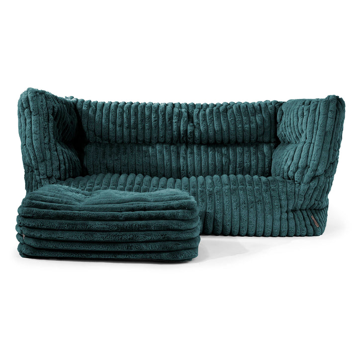 Louis 2-zitsbank Zitzak - Ultra Pluche Corduroy Teal 02