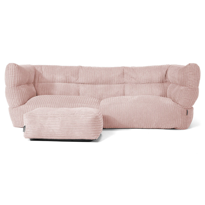 Louis 3-zitsbank Zitzak - Corduroy Blozen Roze 02