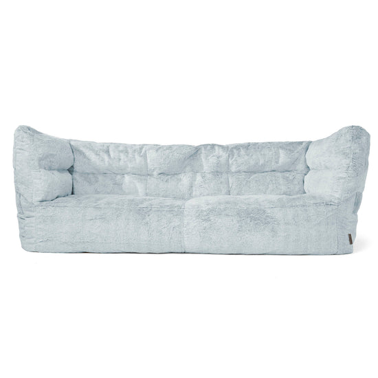 Louis 3-zitsbank Zitzak - Nepkonijnenbont Stoffig Blauw 01
