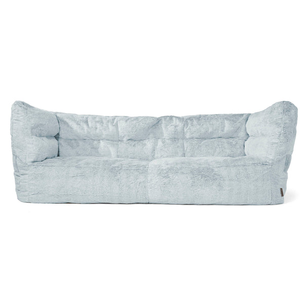 Louis 3-zitsbank Zitzak - Nepkonijnenbont Stoffig Blauw 01