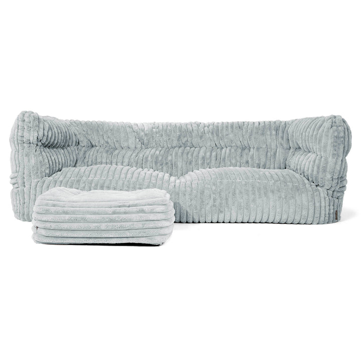 Louis 3-zitsbank Zitzak - Ultra Pluche Corduroy Eendenei Blauw 02