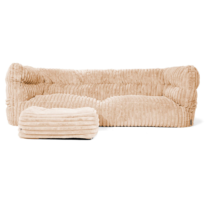 Louis 3-zitsbank Zitzak - Ultra Pluche Corduroy Perzik 02