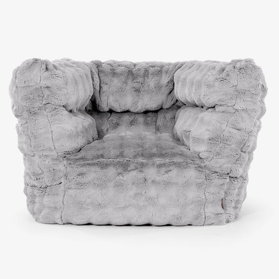 Louis Zitzak Fauteuil - Namaakbont Bubble Grijs 01