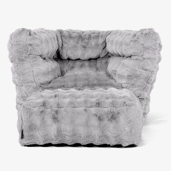Louis Zitzak Fauteuil - Namaakbont Bubble Grijs 02
