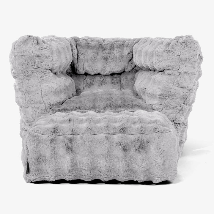 Louis Zitzak Fauteuil - Namaakbont Bubble Grijs 02