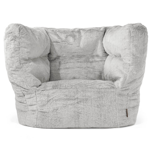 Louis Zitzak Fauteuil - Nepkonijnenbont Lichtgrijs 01