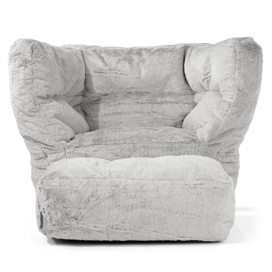 Louis Zitzak Fauteuil - Nepkonijnenbont Lichtgrijs 02