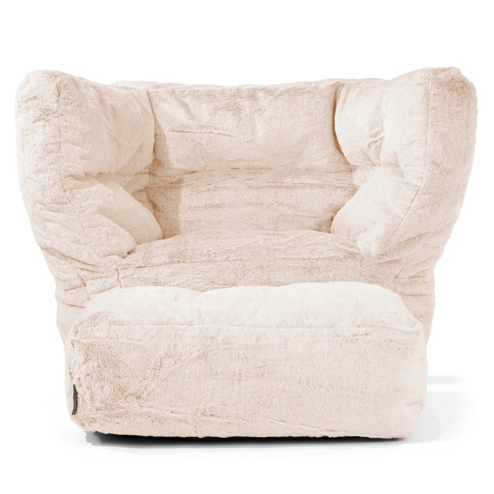 Louis Zitzak Fauteuil - Nepkonijnenbont Wit 02