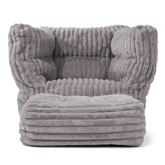 Louis Zitzak Fauteuil - Ultra Pluche Corduroy Grijs 02