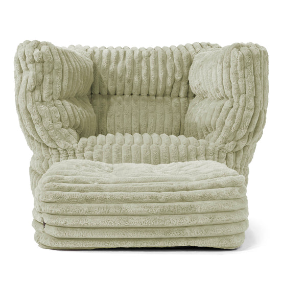 Louis Zitzak Fauteuil - Ultra Pluche Corduroy Saliegroen 02