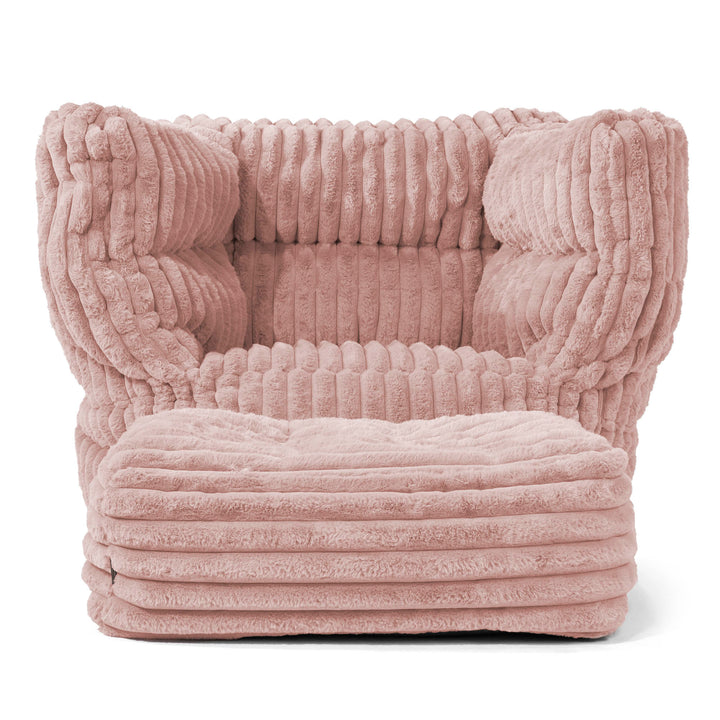 Louis Zitzak Fauteuil - Ultra Pluche Corduroy Stoffig Roze 02
