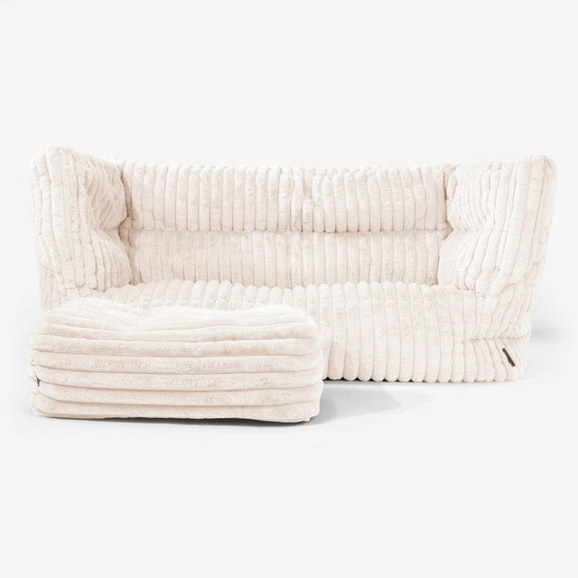 Albert 2-zitsbank Zitzak 2.0 - Ultra Pluche Corduroy Crème 02