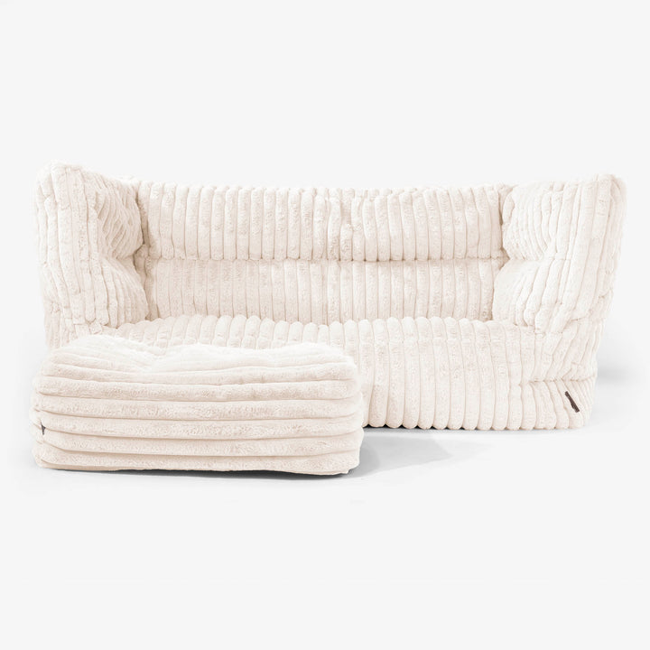 Albert 2-zitsbank Zitzak 2.0 - Ultra Pluche Corduroy Crème 02
