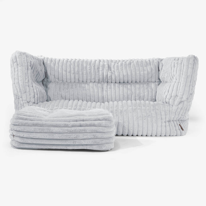 Albert 2-zitsbank Zitzak 2.0 - Ultra Pluche Corduroy Eendenei Blauw 02