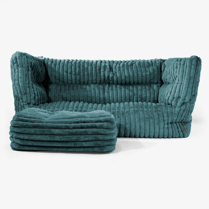 Albert 2-zitsbank Zitzak 2.0 - Ultra Pluche Corduroy Teal 02