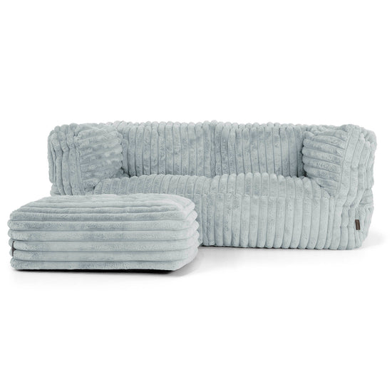 Albert 2-zitsbank Zitzak - Ultra Pluche Corduroy Eendenei Blauw 02