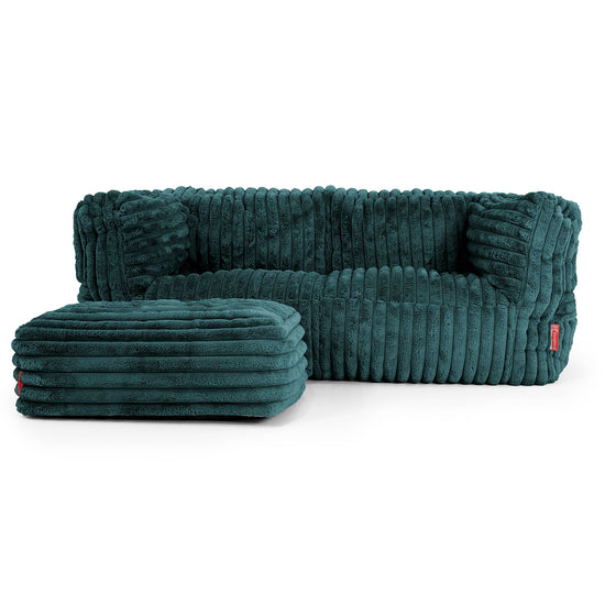 Albert 2-zitsbank Zitzak - Ultra Pluche Corduroy Teal 02