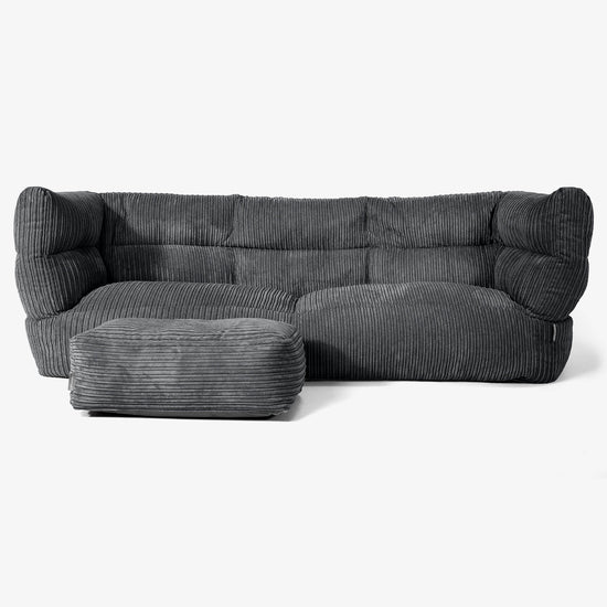 Albert 3-zitsbank Zitzak 2.0 - Corduroy Zwart 02