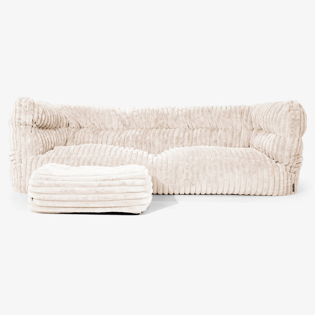 Albert 3-zitsbank Zitzak 2.0 - Ultra Pluche Corduroy Crème 02