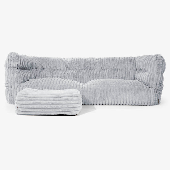 Albert 3-zitsbank Zitzak 2.0 - Ultra Pluche Corduroy Eendenei Blauw 02