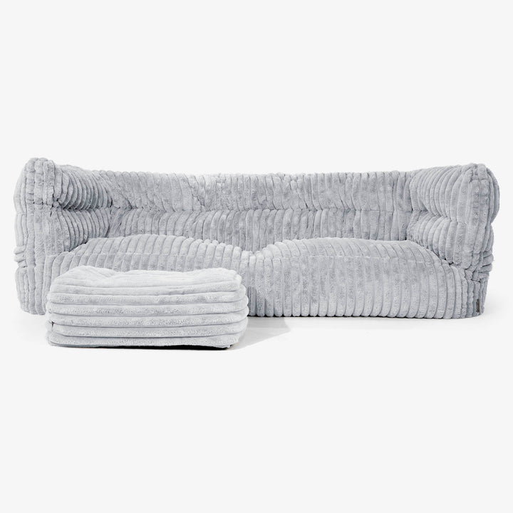 Albert 3-zitsbank Zitzak 2.0 - Ultra Pluche Corduroy Eendenei Blauw 02