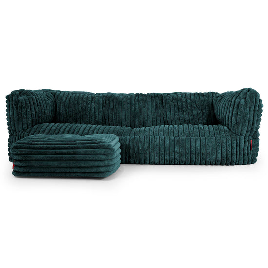 Albert 3-zitsbank Zitzak - Ultra Pluche Corduroy Teal 02
