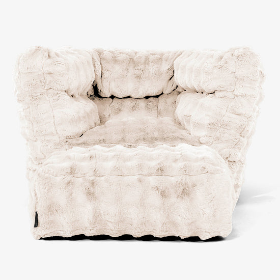 Albert Zitzak Fauteuil 2.0 - Namaakbont Bubble Crème 02