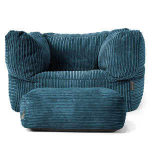 Green Bean© Set Van 2 Indoor XXL Zitzak Krukje Met EPS Parels Vulling Voetenbankje Voetkussen Zitpoef Vloerkussen Loungekussen Zitkussen Loungestoel Krukje Relaxfauteuil Zitzak Zandcreme