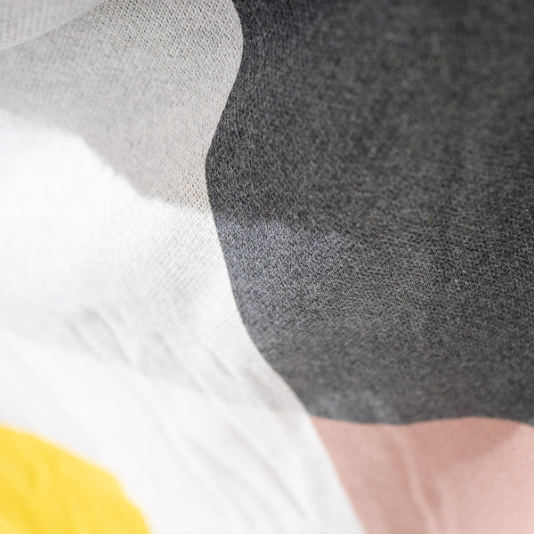 Bank Sierdeken - Gebreid Geometrisch Kleurblok Grijs Fabric Close-up Image