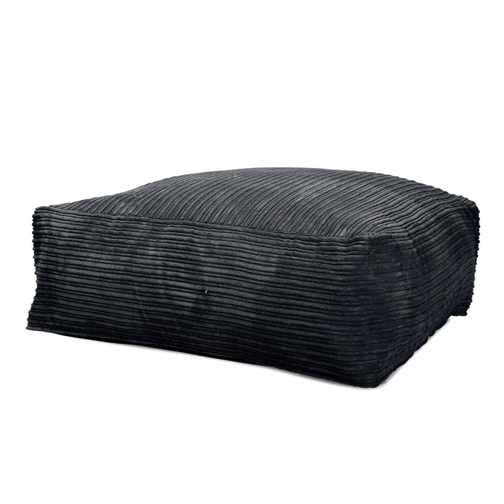 CloudSac 250 Zitzak Poef Voetenbank met Vezel-latex Vlokvulling - Corduroy Zwart 01