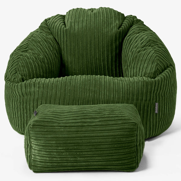 Zitzakstoel Bubble - Corduroy Bosgroen 01