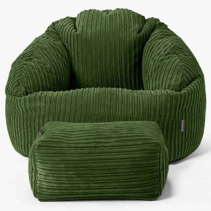 Zitzakstoel Bubble - Corduroy Bosgroen 02