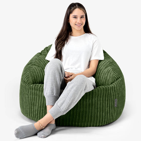 Zitzakstoel Bubble - Corduroy Bosgroen 03