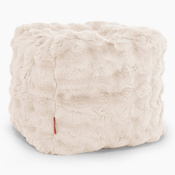 Kubus Voetenbank Pouf Vervangende Hoes - Namaakbont Bubble 01