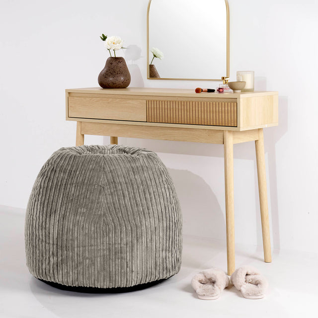 Kaptafel Poef Stoel - Corduroy Mink 02