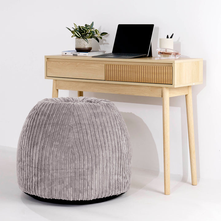 Ergonomische Bureau-pouffe Stoel - Corduroy Zilvergrijs 02