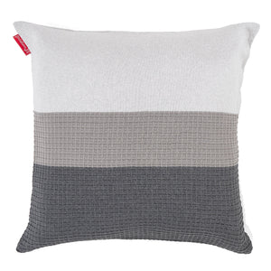Extra Grote Kussenhoes 70 x 70cm - Gebreid Kleurblok Grijs