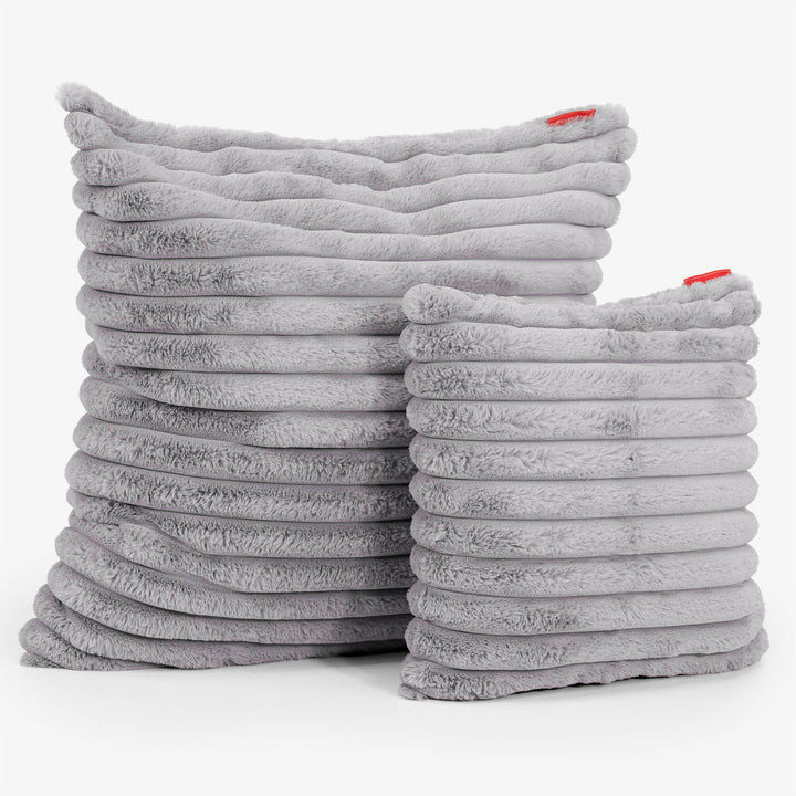 Extra Grote Kussenhoes 70 x 70cm - Ultra Pluche Corduroy Grijs 02