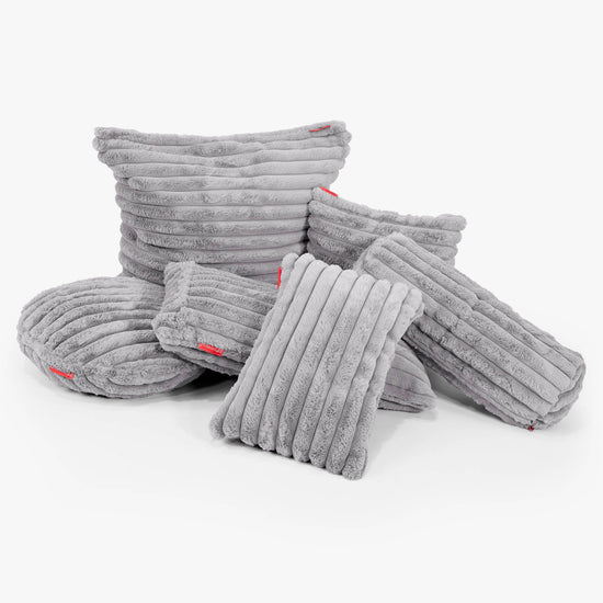 Extra Grote Kussenhoes 70 x 70cm - Ultra Pluche Corduroy Grijs 03