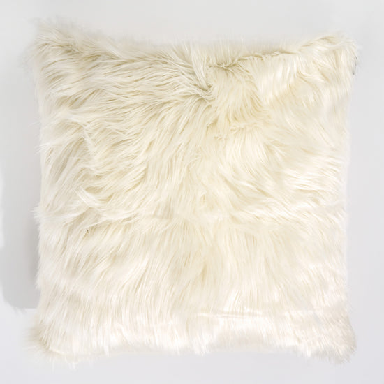 Extra Grote Kussenhoes 70 x 70cm - Mongoolse Imitatiebont Crème 01