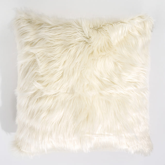Extra Grote Kussenhoes 70 x 70cm - Mongoolse Imitatiebont Crème 01